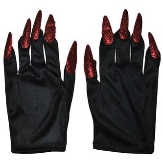 Rukavice s dlouhými nehty, červené
