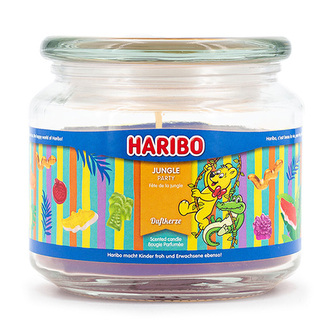 Svíčka ve skleněné dóze Haribo, Party v džungli, 300 g
