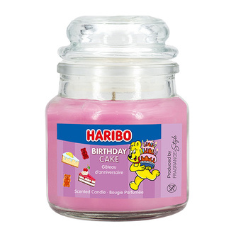 Svíčka ve skleněné dóze Haribo, Narozeninový dort, 85 g