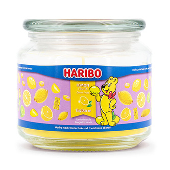 Svíčka ve skleněné dóze Haribo, Citronové ovoce, 300 g