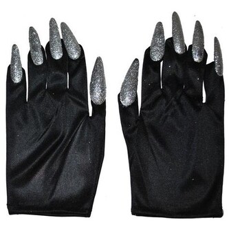 Rukavice s dlouhými nehty, stříbrné