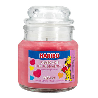 Svíčka ve skleněné dóze Haribo, Milovaný, 85 g