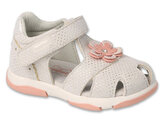 170P071 - dívčí sandálky BALERINA světle šedé, kytička 170P071_26