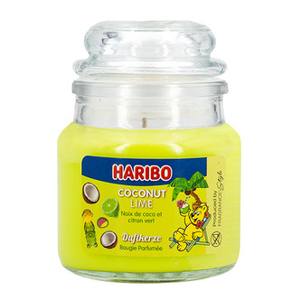 Svíčka ve skleněné dóze Haribo, Kokosová limetka, 85 g