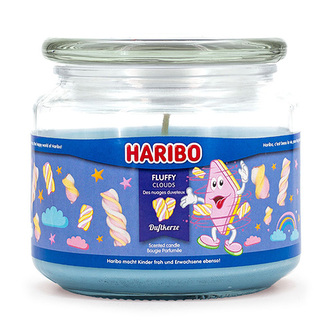 Svíčka ve skleněné dóze Haribo, Nadýchané mraky, 300 g