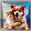 Dekorační polštář s motivem PES A KOČKA I. 40x40 cm Mybesthome