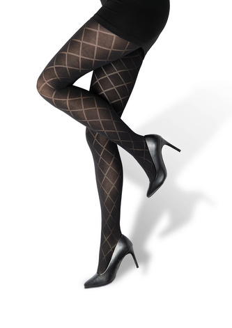 Lady B punčochové kalhoty vzorované Giorgia 80 DEN nero XL/176-182/116 1 ks