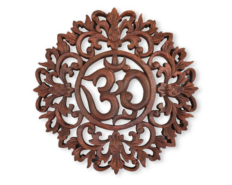 Závěsná dřevěná dekorace Óm tmavá - 30 cm Závěsná dřevěná dekorace Óm tmavá - 30 cm