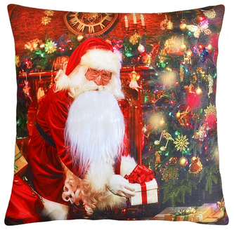 Vánoční polštář s 3D aplikací SANTA 40x40 cm Mybesthome
