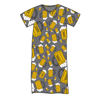 Lonka® Seeking noční košile krátký rukáv pivo/velké tm.šedá L 1 ks