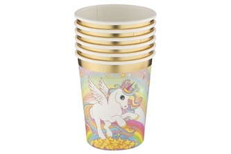 Kelímky papírové - jednorožec 6ks
