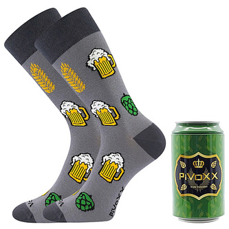 VoXX® ponožky PiVoXX + plechovka navíc vzor D + zelená plechovka 43-46 (29-31) 1 pár