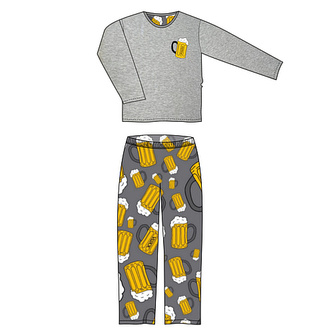 Lonka® Lopping pyžamo dlouhý rukáv pivo/tisk M 1 ks