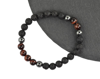 Náramek pánský kulička Láva, Býčí oko