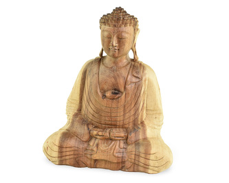 Dřevěná soška Buddha 30 cm světlá - Dhyana Mudra - meditace