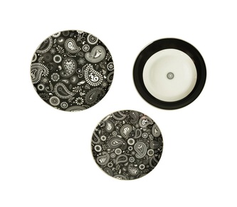 Jídelní sada 18ks talířů černá Shanti  BRANDANI