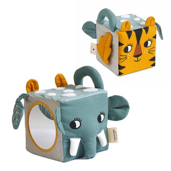 Měkká aktivní hračka pro miminko aktivity kostka Roommate