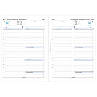 Filofax, Kalendář 2025 A4, den/1 strana, business, 5 jazyků