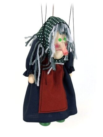 JEŽIBABA - dřevěná loutka 20 cm