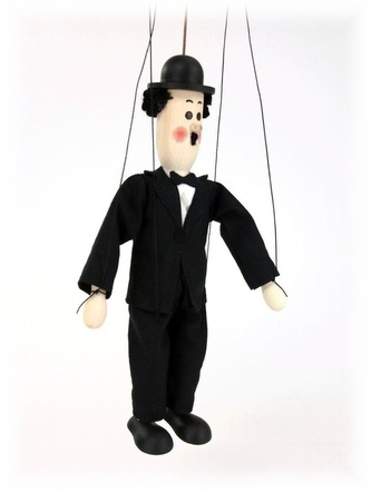 CHAPLIN - dřevěná loutka 20 cm