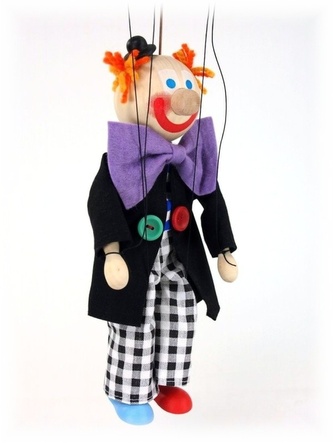 KLAUN - dřevěná loutka 20 cm