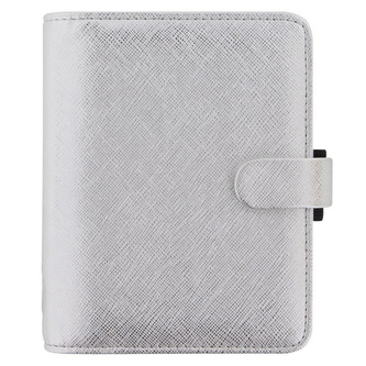 Filofax, Diář Saffiano Metallic, kapesní, silver