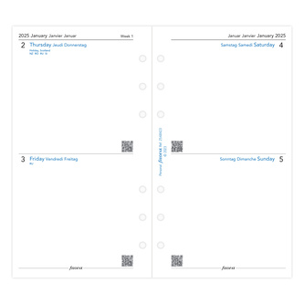 Filofax, Kalendář 2025 osobní, 2 dny/1 strana, 3 jazyky