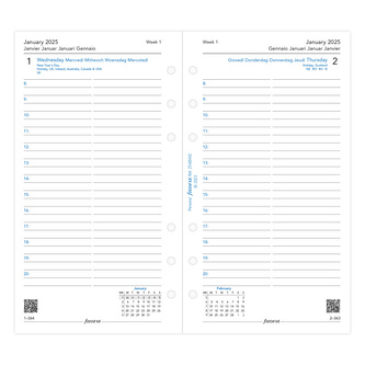 Filofax, Kalendář 2025 osobní, den/1 strana, 5 jazyků