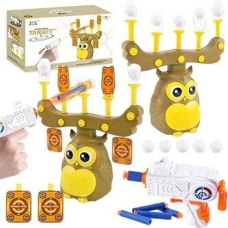 Gra strzelecka sowa pistolet piłeczki karty celu Gra strzelecka sowa pistolet piłeczki karty celu