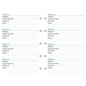 Filofax, Seznam hesel pro notebook, kapesní, bílá