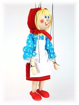 ČERVENÁ KARKULKA - dřevěná loutka 20 cm