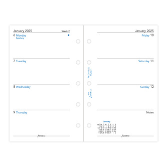 Filofax, Kalendář 2025 mini, týden/2 strany, AJ