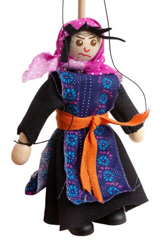 JEŽIBABA - dřevěná loutka 14cm
