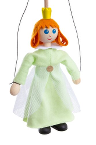 PRINCEZNA  - dřevěná loutka 14cm