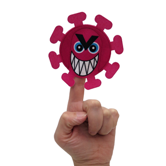 Koronavirus, prstový maňásek