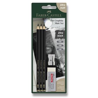 Grafitové tužky Faber-Castell Pitt Graphite Matt blistr, různé tvrdosti Grafitové tužky Faber-Castell Pitt Graphite Matt blistr, různé tvrdosti