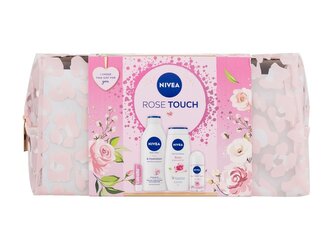Nivea Rose Touch antiperspirant Fresh Rose Touch 50 ml + tělové mléko Rose & Hydration 400 ml + sprchový gel Rose & Almond Oil 250 ml + balzám na rty Labello Soft Rosé 4,8 g + kosmetická taštička