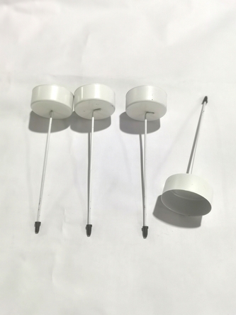 Kovový bodec na svíčku bílý 12 cm, s/4