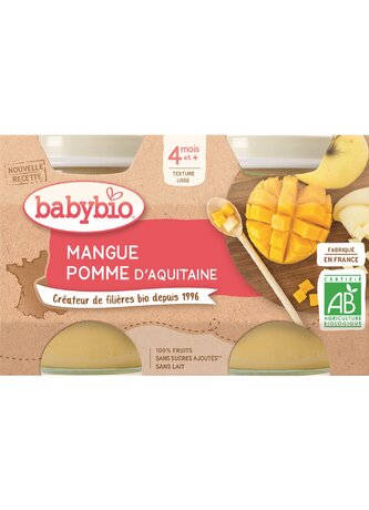 BABYBIO mango jablko 2x130 g