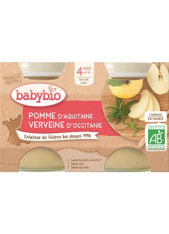 BABYBIO jablko verbena 2x130 g