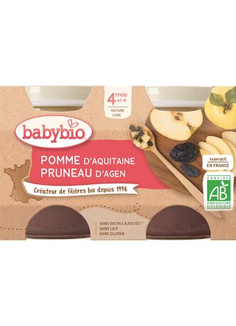 BABYBIO jablko švestka 2x130 g