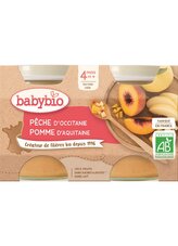 BABYBIO broskev jablko 2x30 g