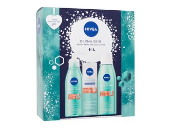 Nivea Derma Skin Clear noční exfoliátor Derma Skin Clear Night Exfoliator 40 ml + čisticí gel Derma Skin Clear Wash Gel 150 ml + pleťová voda Derma Skin Clear Toner 200 ml