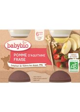 BABYBIO jablko jahoda 2x130 g