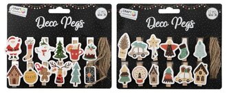 DEKORAČNÍ KOLÍČKY XMAS 12 KS, VČETNĚ 2 M PROVÁZKU