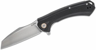 CJRB J1909-BKF Barranca Black vreckový nôž 9 cm, čierna, Stonewash, G10, spona