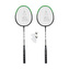 Badmintonový set SULOV®, 2x raketa, 2x míček, vak - černo-zelený