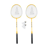 Badmintonový set SULOV®, 2x raketa, 2x míček, vak - žlutý
