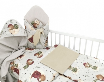 6-ti dílná výhod. sada s dárkem pro miminko, 120 x 90 cm, Teddy and Moon, béžová; 120x90 6-ti dílná výhod. sada s dárkem pro miminko, 120 x 90 cm, Teddy and Moon, béžová; 120x90