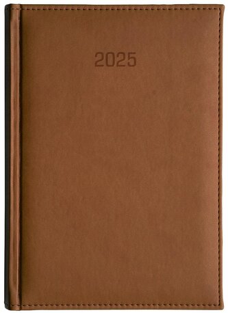 Kalendarz 2025 B6 dzienny Vivella brązowy